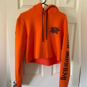 Sweet Tattoo Styled Art Crop Hoodie